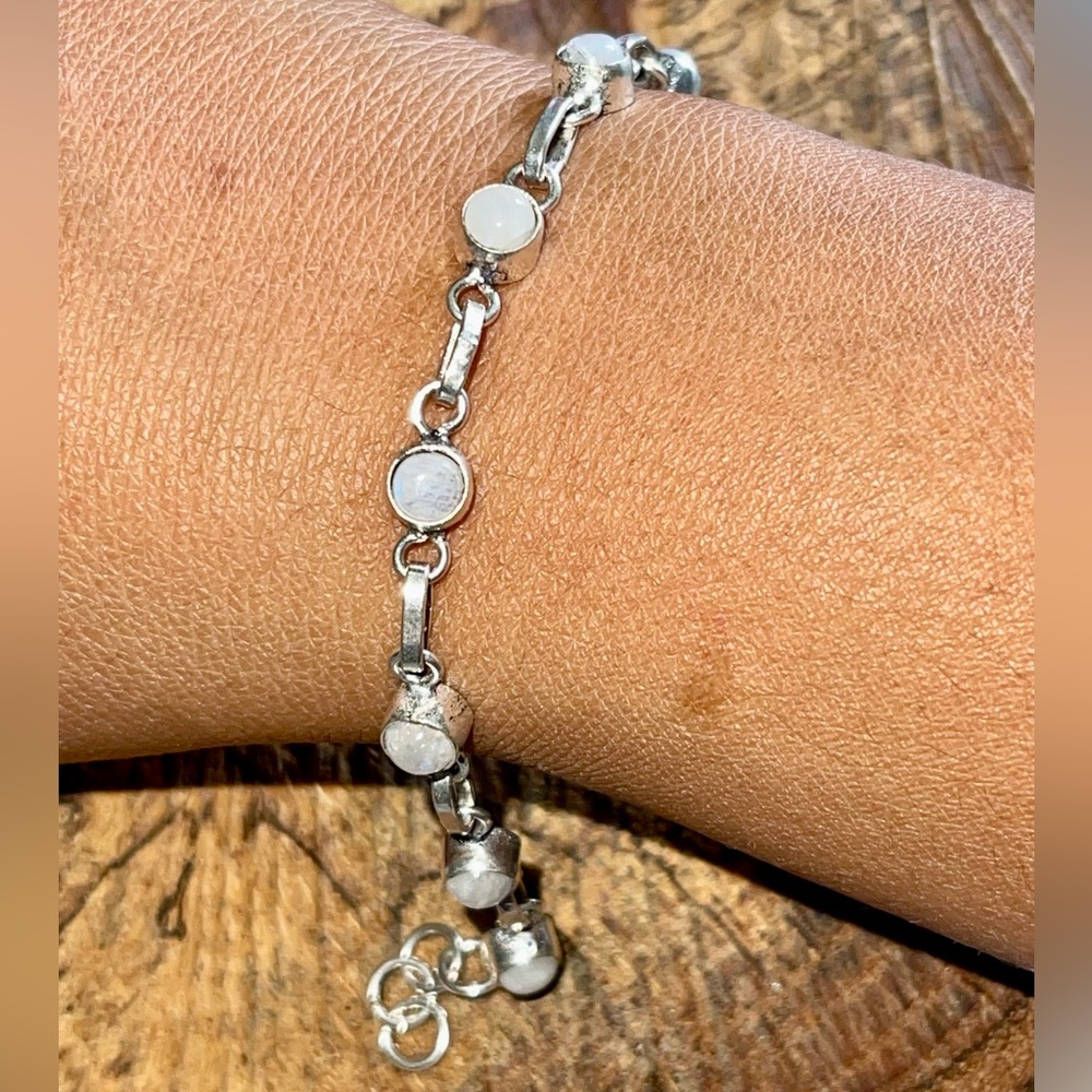 Dainty Small Moonstone Bracelet 7”-7 1/2” - Picture 4 of 8